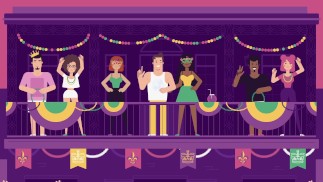 Dick and Jane laat de goede tijden rollen bij Mardi Gras