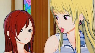 Fairy Tail - Lucy Fucked by Futanari Erza 3D Hentai