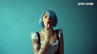 Rem dráždí její bradavky a cums tvrdě Cosplay Anime Re Zero Strašidelné Boogie