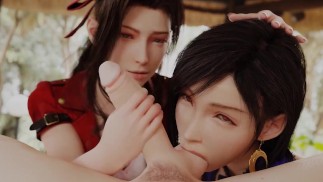 Tifa Lockhart y Aeris Gainsborough Final Fantasy 7 Mamada Animación