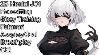 2B's Corruption Hentai JOI (Futanari, assplay, breathplay, facesitting, orální, CEI, Sissy trénink)