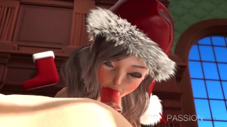 Přání k Vánocům. Santa Claus a roztomilá nerdy dívka