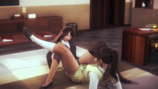 maestra y colegiala tijera