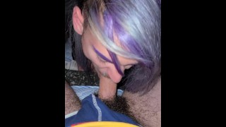 Boyfriend sucked my dick on front porch
