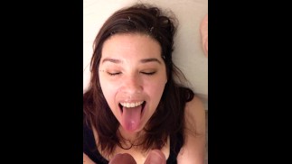 Tylko twarz - Shy Lynn język z masywnym sprayem do twarzy