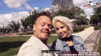 BUDAPEST PICK UP - Německý turista se setká a šuká blonďatou děvku na skutečném sexdate