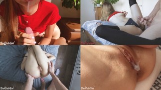 Compilação. BadCuteGirl na Rain de Cum!