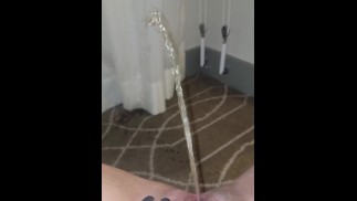 Travieso pisser empapa la alfombra y las cortinas del hotel
