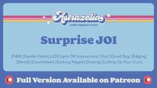 [Patreon Exclusive Teaser] Surprise JOI [Jerk Off Instructions] [Gentle Fdom]