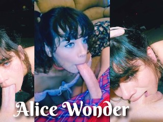 恥ずかしがり屋の従順なパパの女の子しゃぶりペニス＆ディープスロート大きな白いペニス