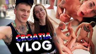 O VLOG de Hangzhosu. OMG! A Croácia era louca. Sexo a três com um cara recém-conhecido