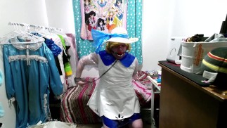 Brillante PVC Cosplay Sissy Lillie Amordazado Juego De Respiración Apestoso Vibrador Calcetines