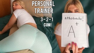 je leraar kan het onderwerp 💯 alleen slagen als je het 🔥😈 neukt personal trainer rollenspel countdown