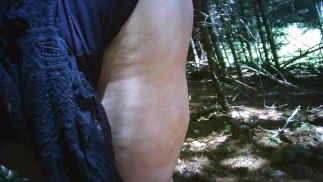 BBW vrouw dogging buiten met willekeurige vreemdeling