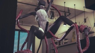 毛皮のようなやおい変態Cat少年は鹿ふたなりに犯された