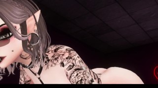 Petite whore gags em seu pau enquanto dá cabeça desleixada! ! (vrchat, erp, oral)