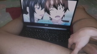 Depois da escola, cara com tesão se masturba com hentai e geme docemente POV
