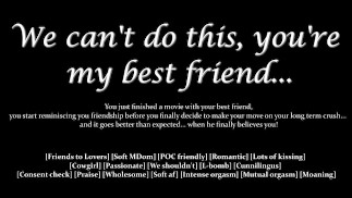 [M4F] We Can't Do This, You're My Best Friend... - Erotické audio pro ženy