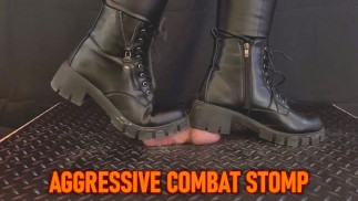 Агрессивный CBT топот в черных кожаных боевых ботинках с TamyStarly - Bootjob Showjob Ballbusting