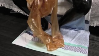 In nek entry catsuit komen Dubbellaags latex