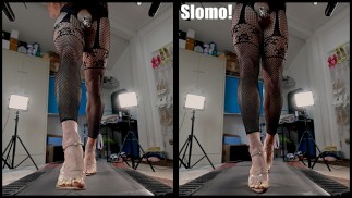 GLATTER FEMBOY IN PERMANENTER KEUSCHHEIT GEHT IN HOHEN STILLETO HEELS NETZSTRÜMPFEN