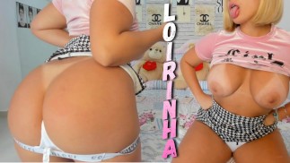 Loira gostosa e rabuda comandando a sua punheta guiada com boquete no consolo