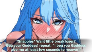 Aqua nawraca cię do oddawania czci jednej prawdziwej bogini Hentai Joi (kobieca dominacja / upokorzenie, degradacja, oddech)