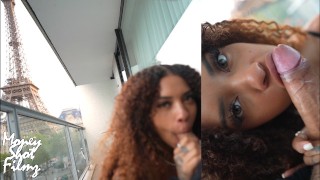 Cheating en mi novio en un balcón en Paris 🗼😈🍆