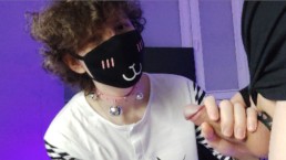 Femboy puppy sucks cock