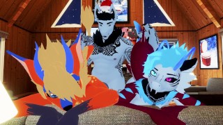 Pelziger Weihnachtsmann fickt lesbisches Paar | VR |