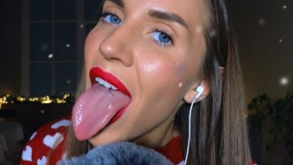 Vánoční ASMR zvuky úst | Červené rty