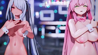 【MMD ブルーアーカイブ 4k/60fps】《Iori (銀鏡イオリ) Hanako (浦和ハナコ)》~《愛包ダンスホールHeart Pie Dancehall HIMEHINA》