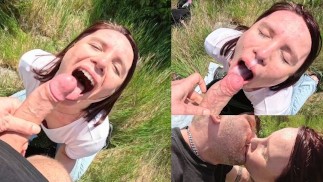 Ich befriedigte meinen guten Jungen mit einem Meerblick-Blowjob und einem Spermakuss