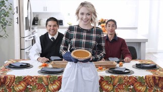 Family Strokes - Lucky Stepbrother Is Thankful For His Tiny Blonde Stepsister's Pussy