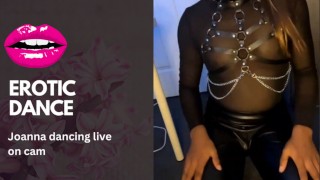 Joanna's Erotic Dance Live Fetish Harness Pantalon en cuir Sissy Slut Slave