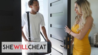 SHE WILL CHEAT - Kenzie Taylor neemt een enorme lul als een pro en neemt zijn Hot Cum On haar tieten