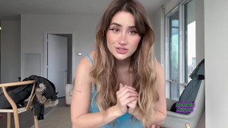 Hot Blonde s velkými prsy a velkým zadkem zkouší čisté šaty, které zdůrazňují její sexy štíhlé Thick tělo