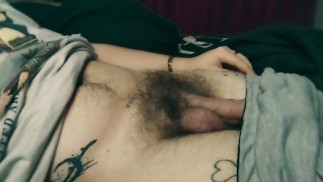 Horny Teen boy, helping himself on the bed hoping someone walks in on him.