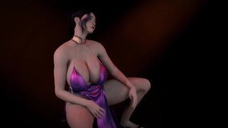 3D BBW quente asiática milf foi fodida com tanta força