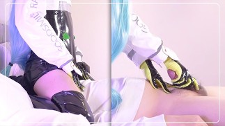 【初音ミク】 レギンスで顔面騎乗💙 レースクイーン女装コスプレイヤーと中出しセックス【個人撮影】 7