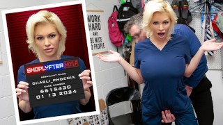 infirmière Blonde se fait prendre à vol à l’étalage de fournitures médicales - Shoplyfter