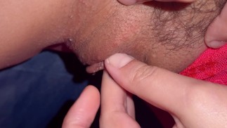 Close-up. How a woman has an orgasm