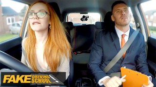 Cute Rotschopf ELLA HUGHES wird vom Untersucher CREAMPIED - Fake Driving School