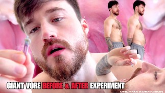 Vore gigante antes e depois do experimento