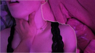 Brunette Horny Little Slut Licks Balls and Gets Her Wet Tight Pussy Fucked Hard While Moaning Loudly