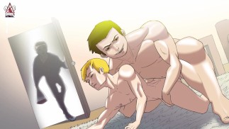 Guyは彼のスーツに犯されるのを捕まえました