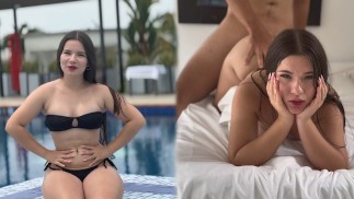 Slunečný den, kdy si užijte bazén a dobrý péro v hotelu