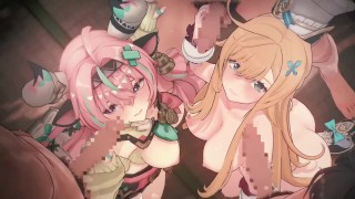 【Genshin Impact orgy se2x】Varesa,Escoffier group sex 3D Hentai Animation.