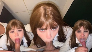 Hot latina blonde cowgirl riding dick. She sucks my dick, and i cum in her braces